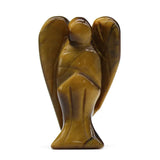 1.5Inch Gemstone Angel Figurine #SP1930 Hand Carved Pocket Healing Crystal Statue Perforated Spiritual Pendant for DIY Jewelry, Yoga Decor & Christmas Gifts