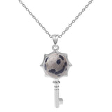 Sunflower Key Gemstone Pendant Necklace for Women Men #SN1766 with Silver Chain