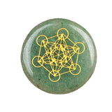 Sacred Geometry Metatron's Cube Stone | 25mm Natural Crystal Grid Stone Meditation & Chakra Healing