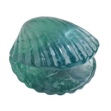 Natural Crystal Carved Seashell Figurine | Mini Gemstone Scallop Shell Charm | Ocean Beach Theme Home Decor & Healing Quartz Stone