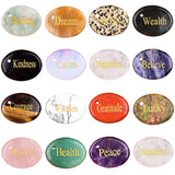 35X45MM Flat Oval Gemstone Pendant Engraved Words for Making Jewelry Lucky Stone DIY Accessories