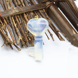 Fashion Heart Key Necklace Pendant with Natural Crystal Stone Pendant For Women and Men Jewelry Making