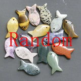 Natural Crystal Fish Shaped Pendant | Top Drilled Gemstone Fish Charm for DIY Jewelry Making | Healing Quartz Animal Totem for Necklaces, Earrings