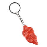 Fashional Natural Stone Carved Leaf Shaped Pendant Keychain Bag Small Crystal Pendant Decoration Safe for Festival Party Gift