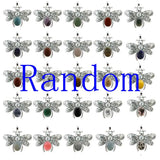 Silver Butterfly Oval Gemstone Pendant for Making Jewelry #SP1504S