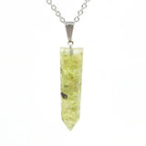 Crystal Gravel Pendant Amethyst Pendant Hexagonal Column Women's Fashion Hexagonal Natural Crystal Quartz Healing Necklace