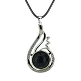 33mm Natural Crystal Teardrop Pendant Necklace, Silver-Plated Gemstone Charm