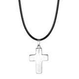 Natural Stone Cross Pendant Necklace Wholesale Assorted Healing Crystal Quartz Crucifix Amulet with Adjustable Cord Spiritual Jewelry Gift for Men Women