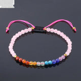 7 Chakra Healing Bracelet - 4mm Faceted Natural Stone Beads for Meditation & Yoga