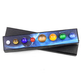 Natural Crystal Solar System 8 Planets Set - Hand-Polished Gemstone Spheres for Desk Decor & Chakra Healing