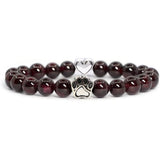 8mm Natural Crystal Stretch Beaded Bracelet with Heart Rhinestone Charm 19cm Elastic Energy Healing Gemstone Bracelet for Women Yoga Jewelry