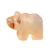 Mini Hand-Carved Natural Crystal Polar Bear Figurine - Gemstone Animal Totem Statue for Desk Decor Pocket Healing Crystals Gift