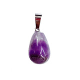 Natural Crystal Teardrop Pendant Necklace, Polished Gemstone Water Drop Sweater Chain for Women, Healing Stone Jewelry