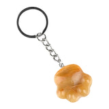 28×30mm Natural Crystal Cat Paw Keychain | Cute Gemstone Pendant Keyring for Animal Lovers