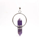 Retro natural crystal hexagonal column Pendant Necklace tiger eye stone winding DIY Necklace Gemstone Pendant Necklace Healing