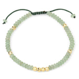 Boho Natural Stone Heishi Disc Beaded Bracelet, Hand Braided Sliding Adjustable Cord Stacking Bracelet for Women Ethnic Daily Jewelry