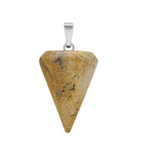 Faceted Cone Crystal Pendants for DIY Jewelry Making, Natural Gemstone Dowsing Pendulum Charms with Bail, Wholesale Wicca Divination Supplies for Necklaces