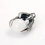 Dragon Claw Natural Gemstone Sphere Pendant, Gothic Dragon Claw Holding Crystal Ball Charm Pendant for Necklace
