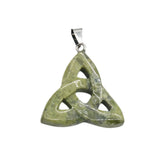 35-40mm Celtic Triquetra Knot Crystal Pendant | Natural Gemstone Trinity Knot Necklace for Protection