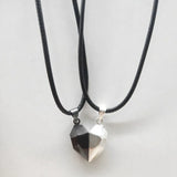 Creative Magnet Couples Necklace for Women Men Two Souls One Heart Pendant Choker for  Wishing You Me Boyfriend Girlfriend