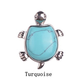 Natural Crystal Turtle Pendant Necklace, Mixed Chakra Healing Stone Tortoise Charm, Reiki Gemstone Longevity Turtle Jewelry Gift for Women Men