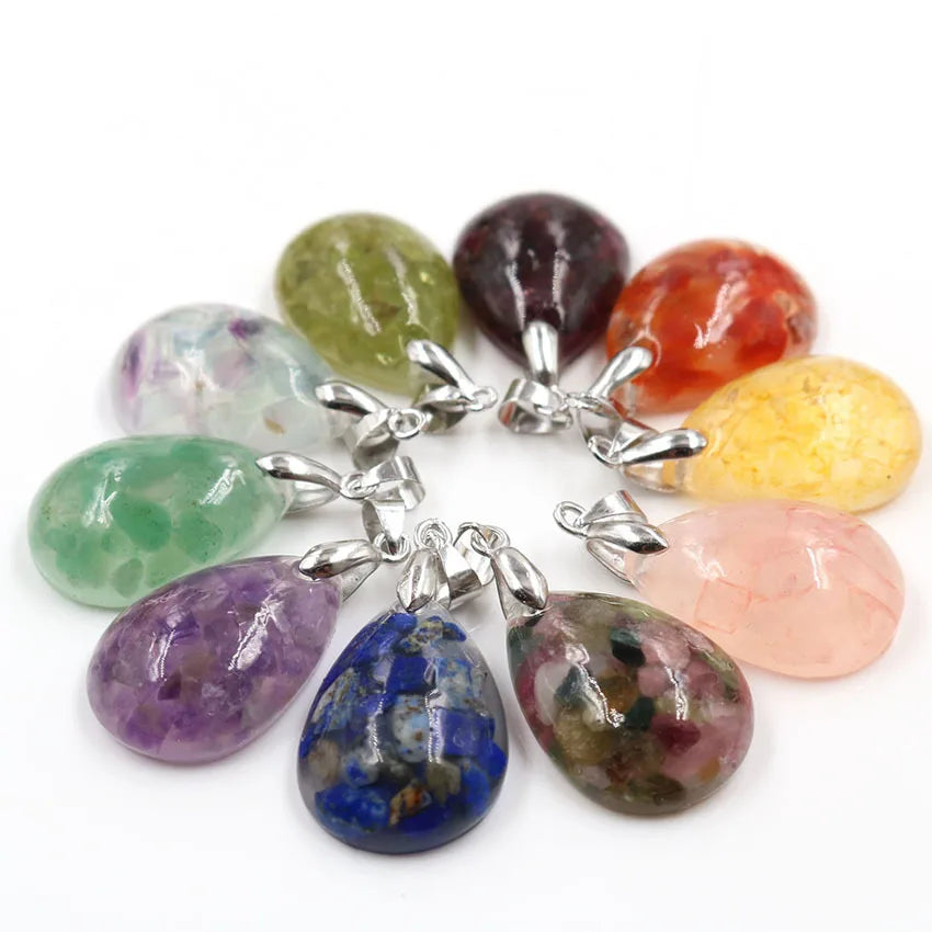 Augen pendant Amethyst Pendant Crystal gravel water drop men's and women's Fashion Pendant Natural Teardrop Quartz Crystal Stone