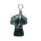 20mm Natural Crystal Mushroom Pendant  Wire-Wrapped Gemstone DIY Jewelry for Gifts