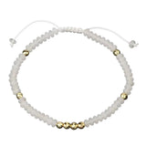 Boho Natural Stone Heishi Disc Beaded Bracelet, Hand Braided Sliding Adjustable Cord Stacking Bracelet for Women Ethnic Daily Jewelry