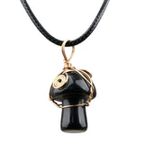 Bohemian Mushroom Crystal Necklace | 15×20mm Gemstone Pendant Vacation & Party Gift