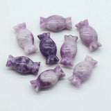 48mm Natural Green Aventurine Candy-Shaped Figurine, Hand-Carved Healing Crystal for Holiday Gifts