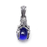 Vintage Punk Rock Dragon Claw Pendant Necklace • Gothic Hip Hop Jewelry for Men Women • Mythology Eagle Talon Crystal Ball Charm Amulet