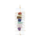 7 Chakra Selenite Crystal Pendant with Gold Wire Wrapping for Making Jewelry #SP1770