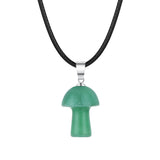 15×20mm Natural Crystal Mushroom Pendant Necklace, Mini Gemstone Chakra Healing Jewelry
