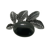 Natural Healing Stone & Antique Silver Leaf Brooch Pendant - Dual Use Statement Charm