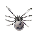 47×40mm Natural Crystal Ball Spider Pendant | Gothic Antique Silver Insect Charm for DIY Jewelry