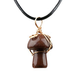 Bohemian Mushroom Crystal Necklace | 15×20mm Gemstone Pendant Vacation & Party Gift