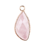 Facted Teardrop Gemstone Pendant for Making Jewelry Gold Wrappred