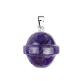 Creative UFO Planet Pendant | 20MM Natural Gemstone Necklace, Multi-Color Healing Crystal Jewelry