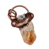 Boho Raw Gemstone Shaman Necklace - Antique Brass Irregular Crystal Cluster Protective Talisman for Men Women