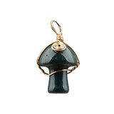 20mm Natural Crystal Mushroom Pendant  Wire-Wrapped Gemstone DIY Jewelry for Gifts