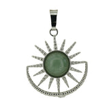 Vintage Sun Burst Gemstone Charm - Spiritual Healing Crystal Pendant Jewelry