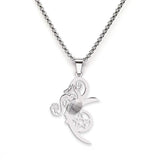 Mystical Moon Flower & Star Necklace - Durable Stainless Steel Pentacle Pendant - Spiritual Protection Gift for Seekers