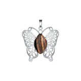 Mystic Butterfly Natural Crystal Pendant – Elegant Hollow Wing Pink Quartz Statement Necklace