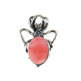 26×36mm Antique Silver Spider Pendant | Natural Crystal Cabochon Gothic Insect Charm for Jewelry Making