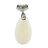 Silver Filigree Cap Natural Teardrop Gemstone Pendant, Water Drop Chakra Healing Crystal Charm for DIY Necklace Making