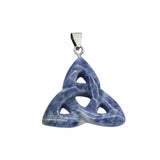 35-40mm Celtic Triquetra Knot Crystal Pendant | Natural Gemstone Trinity Knot Necklace for Protection