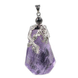 Silver Dragon Wrapped Natural Faceted Crystal Pendant 40×25mm, Irregular Raw Gemstone Pendant, Reiki Chakra Healing Stone Charm for DIY Necklace Jewelry Making Spiritual Amulet Gift
