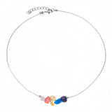 Chakra Crystal Chip Bar Necklace | Natural Gravel Stone Stainless Steel Chain for Women