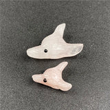 Hand Carved Natural Crystal Wolf Head Pendant, Spirit Animal Totem Chakra Healing Gemstone Blank Charm for DIY Necklace Jewelry Making