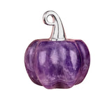 20MM Gemstone Pumpkin Pendant Ornament Handmade Craved Crystal Charm with Silver Bail for Halloween & Fall DIY Jewelry